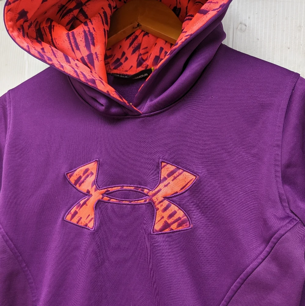 UNDER ARMOUR youth purple and pink pull-over hoodie sweatshirt
